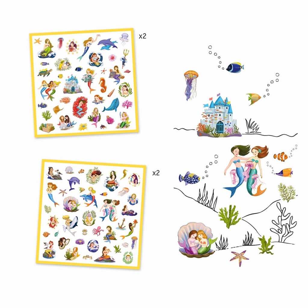 Stickers sirènes multicolore