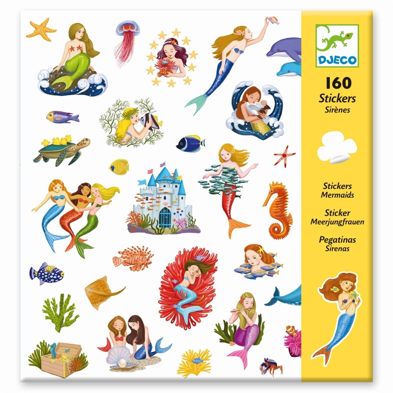 Stickers sirènes multicolore