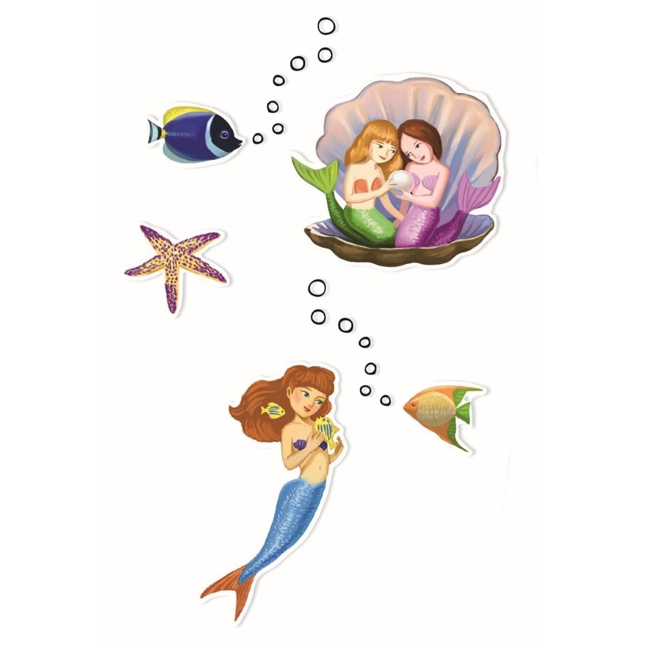 Stickers sirènes multicolore
