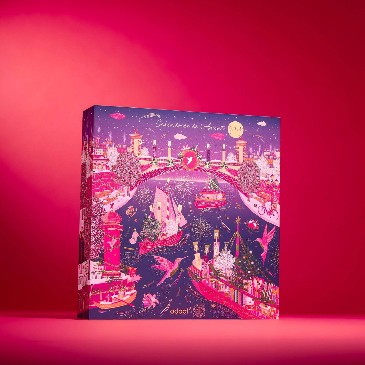 Coffret du calendrier de l'Avent Adopt 2026 Seine Étoilée illustré par Sarah Mirka