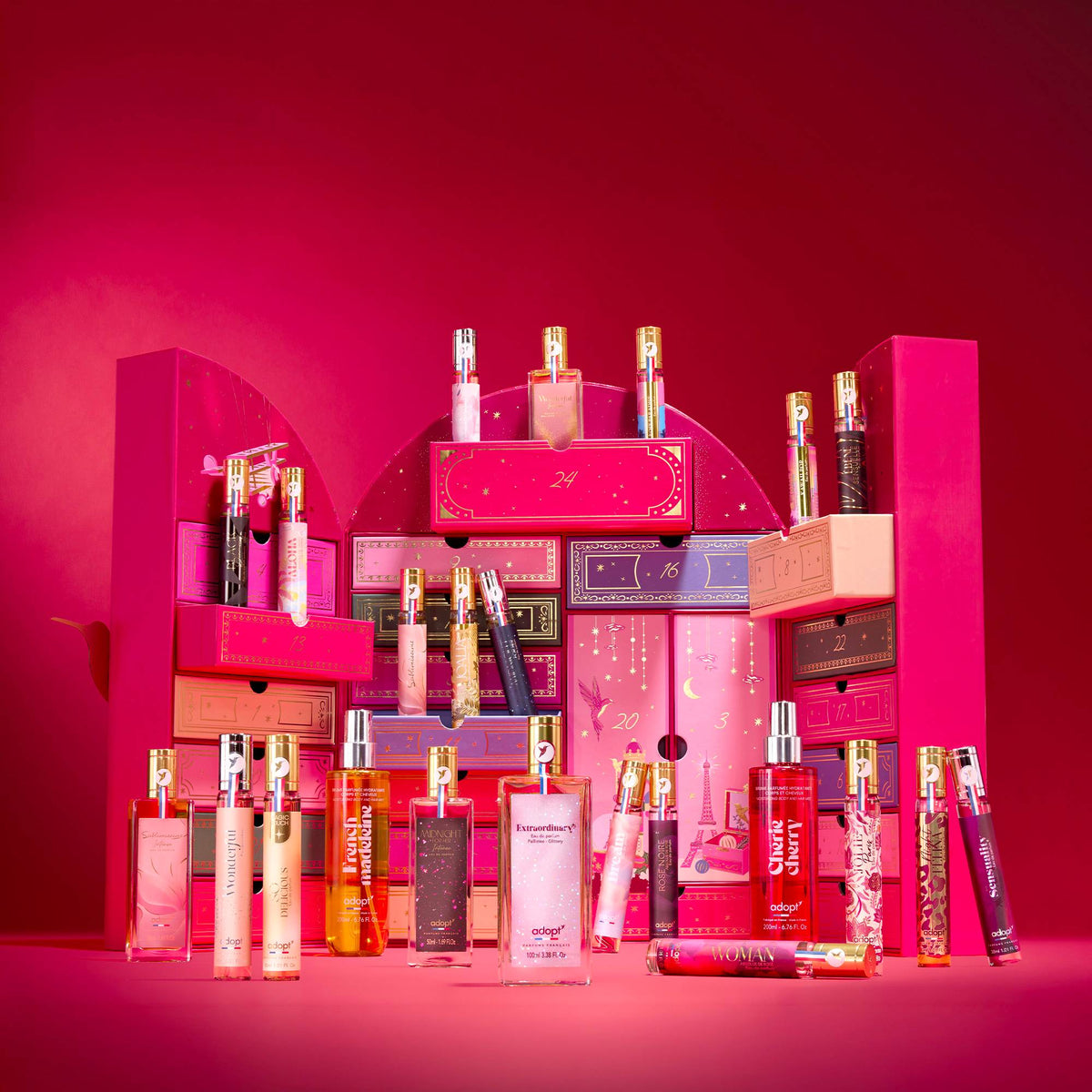 Calendrier Adopt 2026 Galerie Dorée : eaux de parfum 30, 50 et 100 ml et brumes