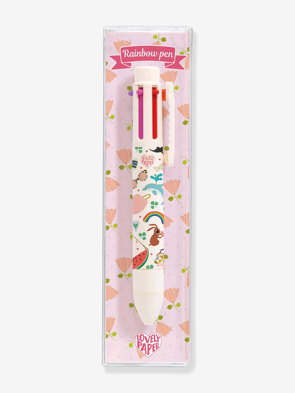 Stylo 6 couleurs tinou - rose