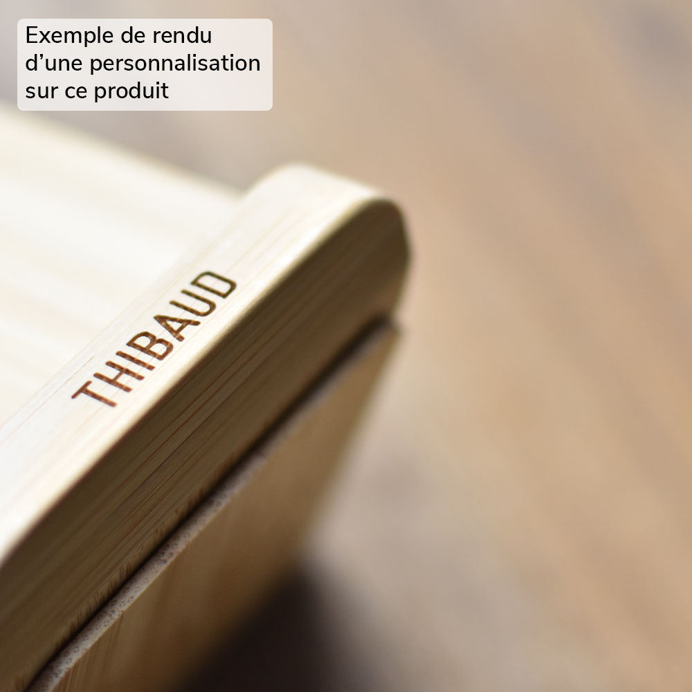 Support Chargeur Sans Fil en Bambou à Personnaliser - Chargeur Personnalisé
