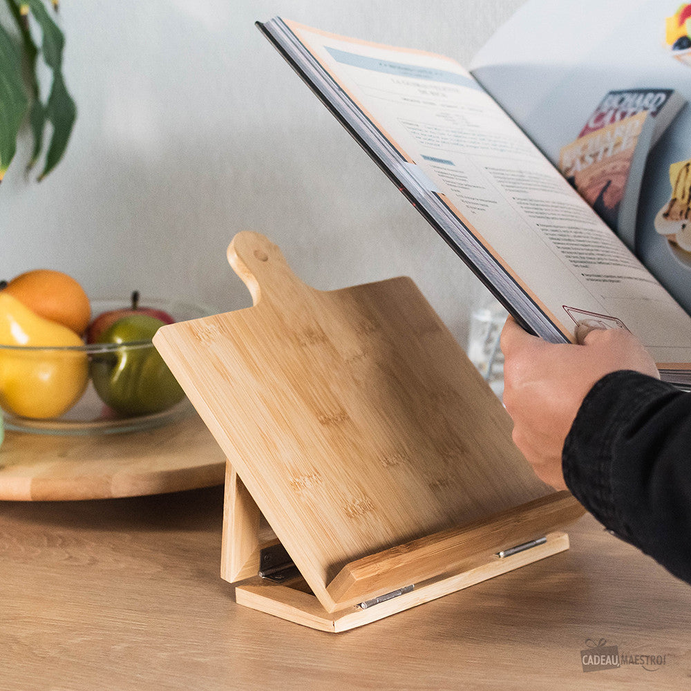 Support Livre de Cuisine Bambou - Ustensiles de Cuisine