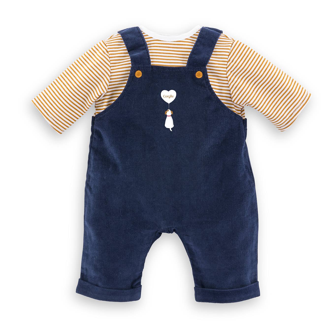 T-shirt et salopette marine pour poupon 42 cm multicolore