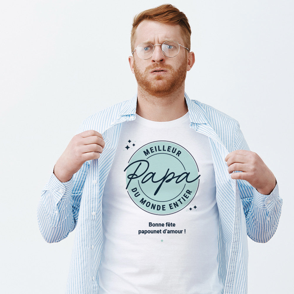 T-shirt Meilleur Papa à Personnaliser - T-Shirt Personnalisé