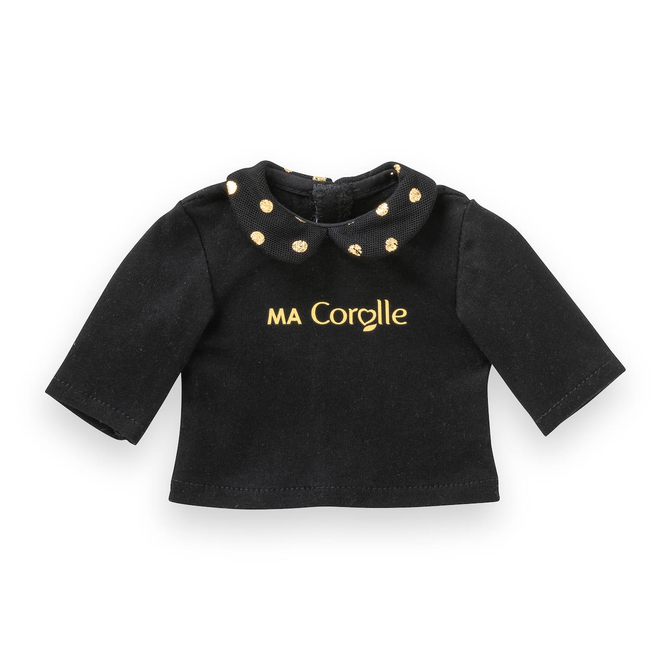 T-shirt noir et or manches longues pour poupée ma Corolle multicolore