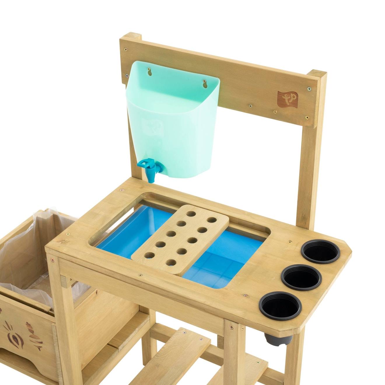 Table à rempoter pour enfant petit jardinier bois FSC marron - bleu - noir