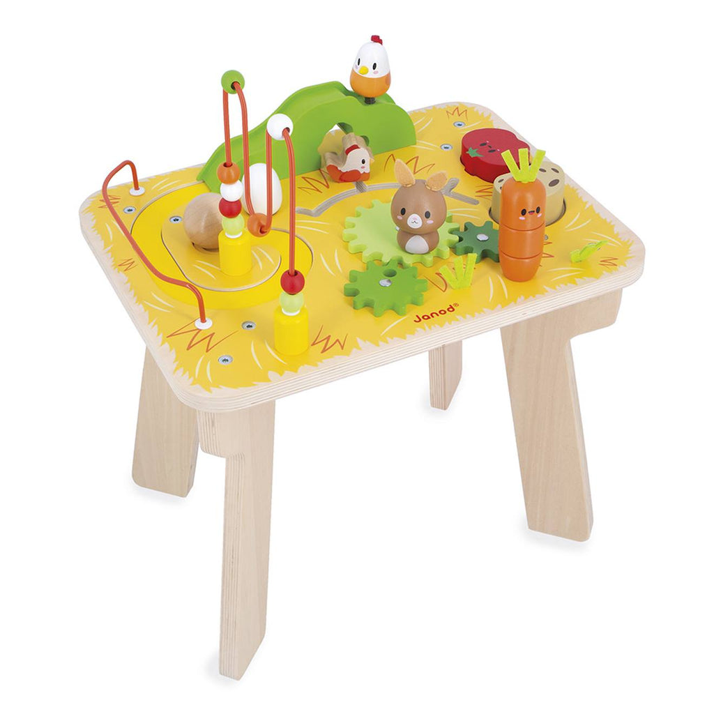 Table d'activités en bois FSC - ferme multicolore