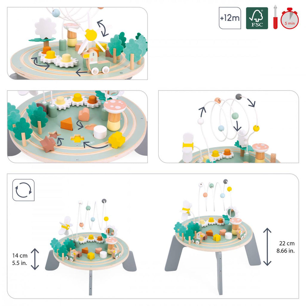Table d'activitès en bois FSC sweet coccon multicolore