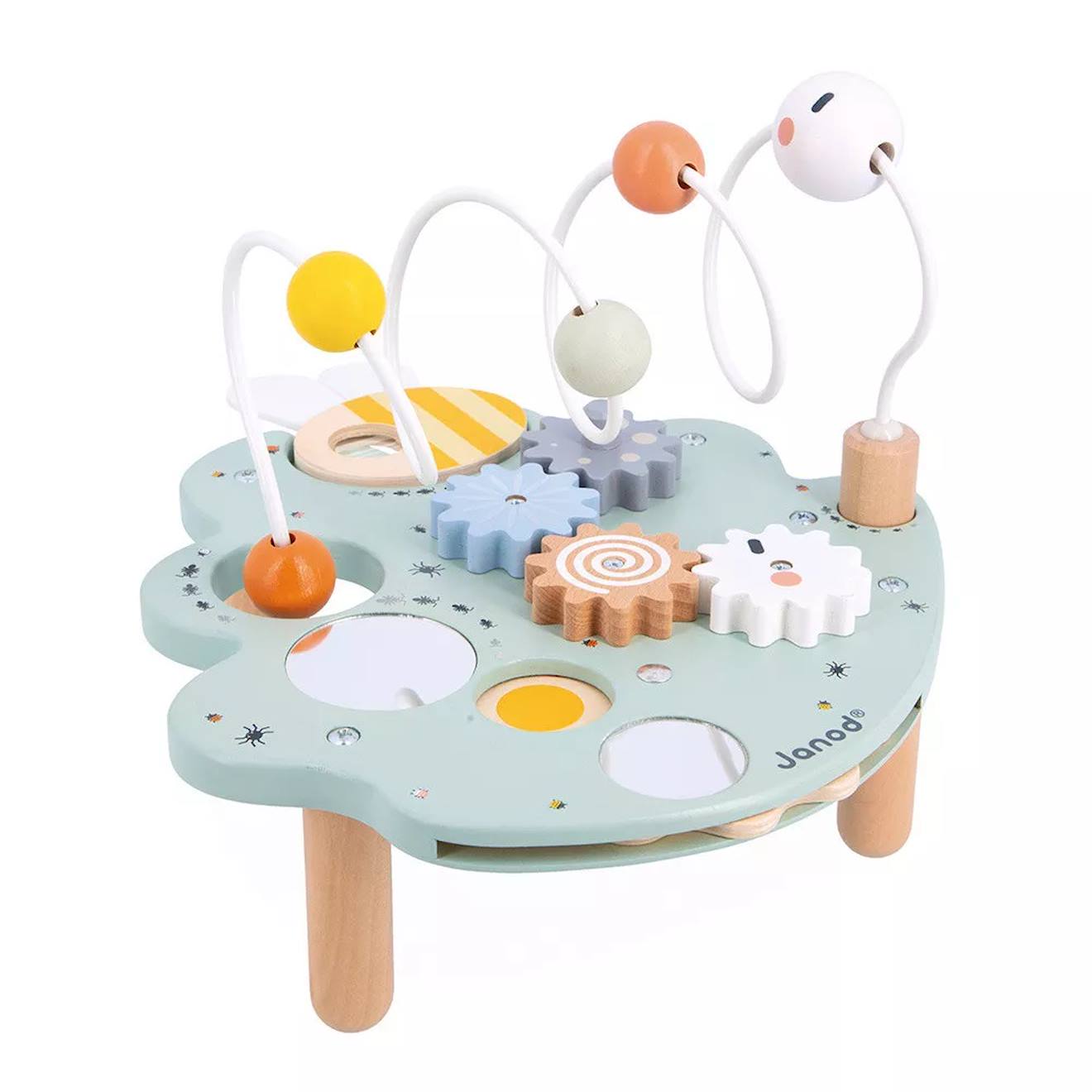 Table d'activitès en forme de feuille en bois multicolore