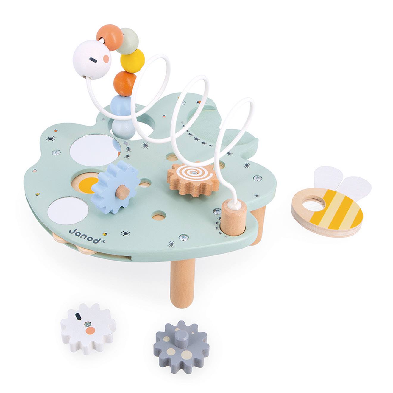 Table d'activitès en forme de feuille en bois multicolore