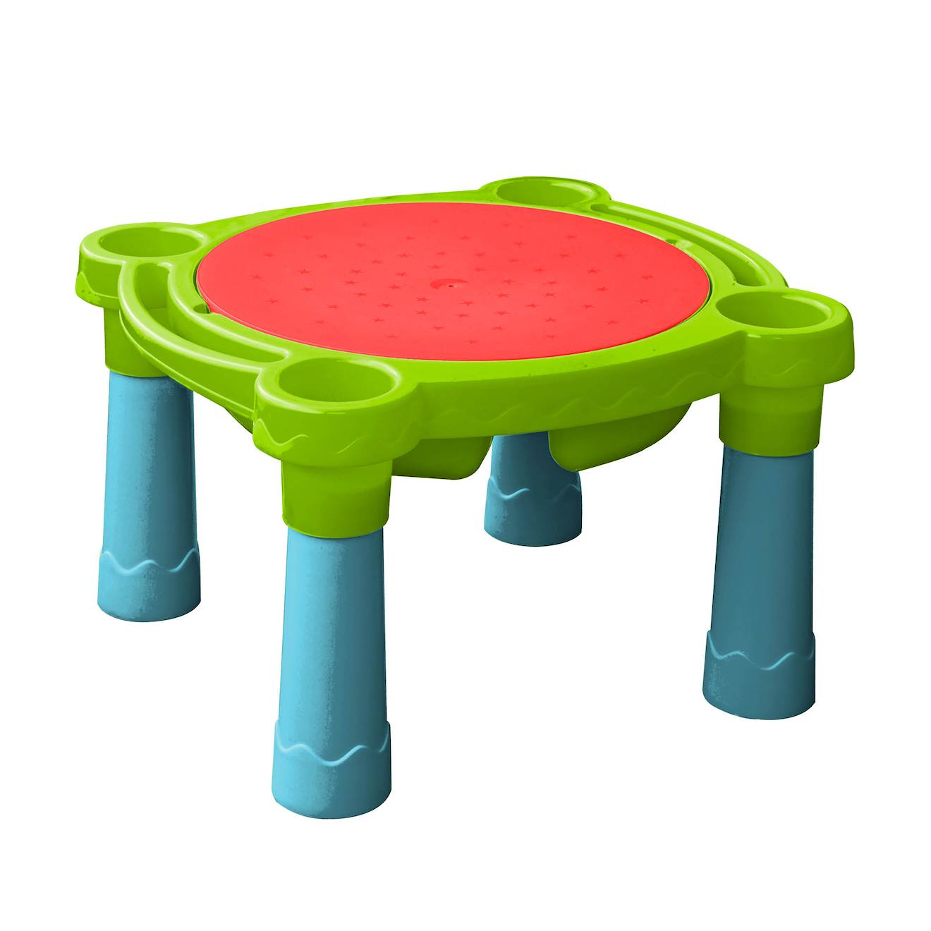 Table de jeux d'extérieur multi-usage sable et eau plastique bleu - rouge - blanc