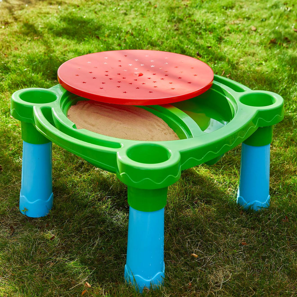 Table de jeux d'extérieur multi-usage sable et eau plastique bleu - rouge - blanc