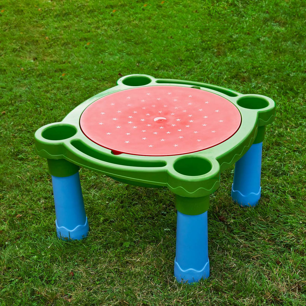Table de jeux d'extérieur multi-usage sable et eau plastique bleu - rouge - blanc