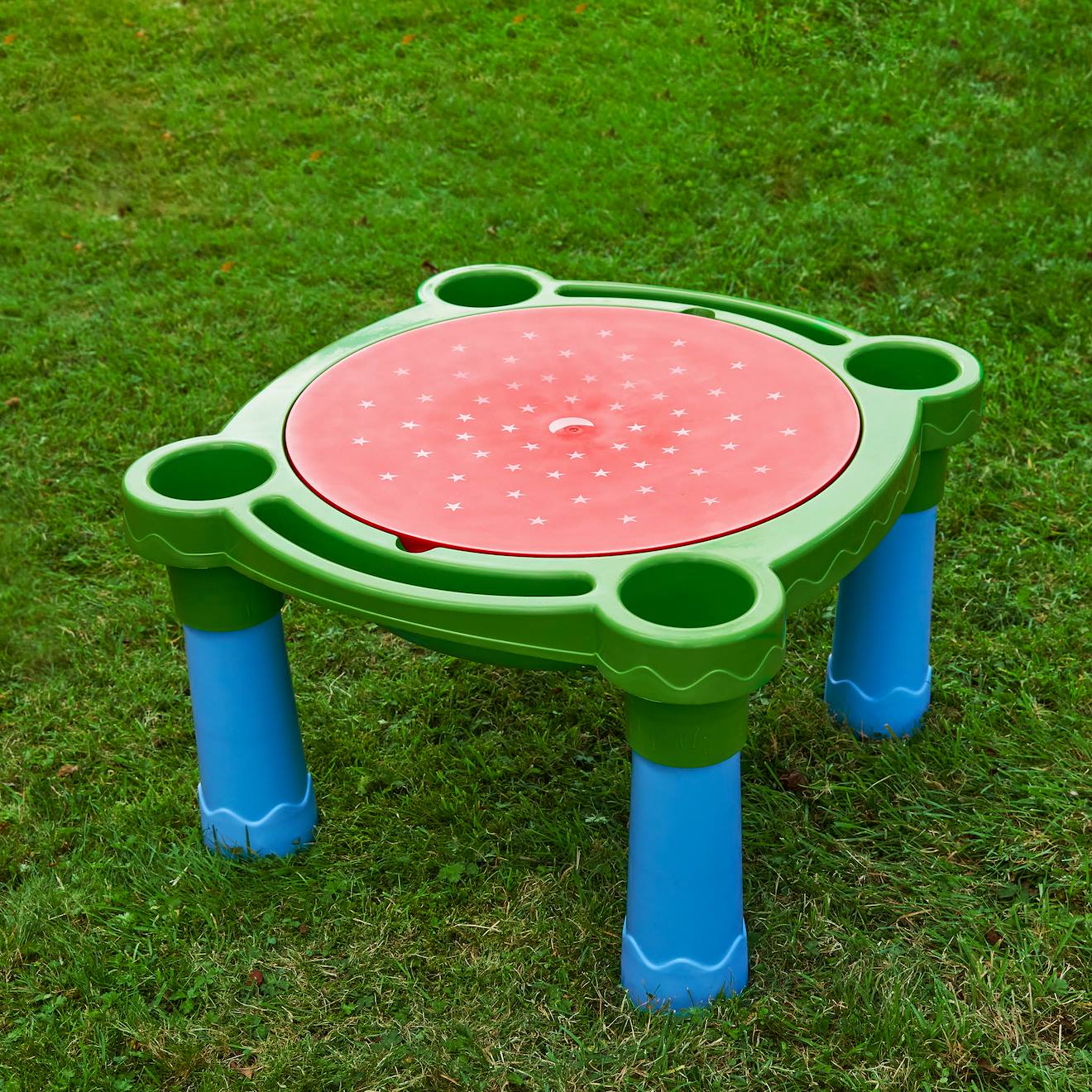 Table de jeux d'extérieur multi-usage sable et eau plastique bleu - rouge - blanc
