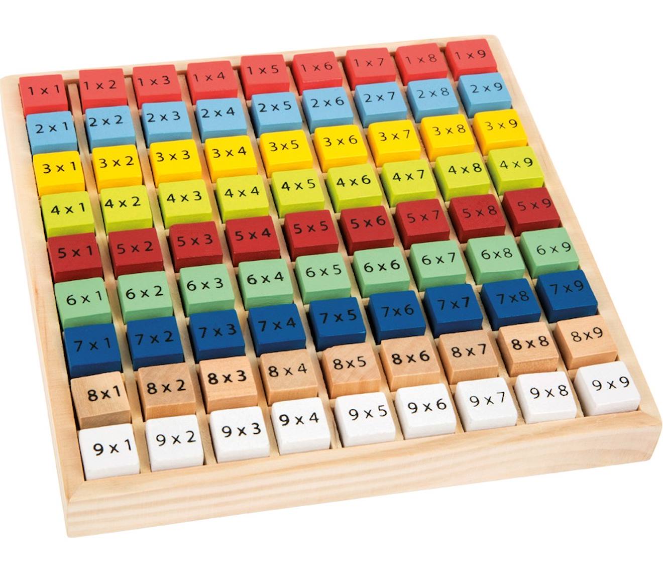 Table de multiplication colorée beige