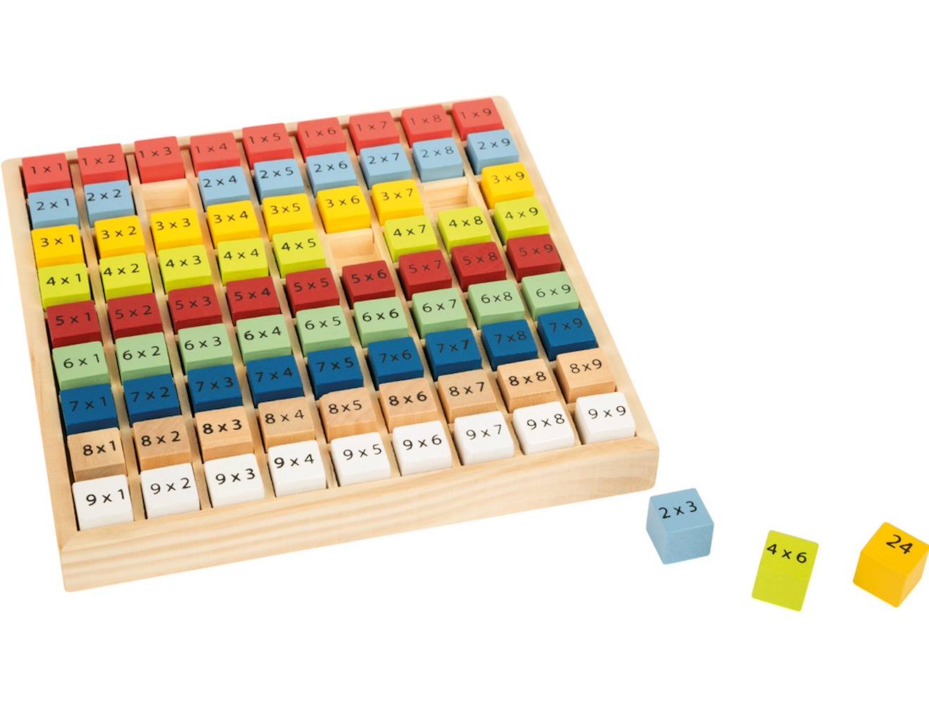 Table de multiplication colorée beige