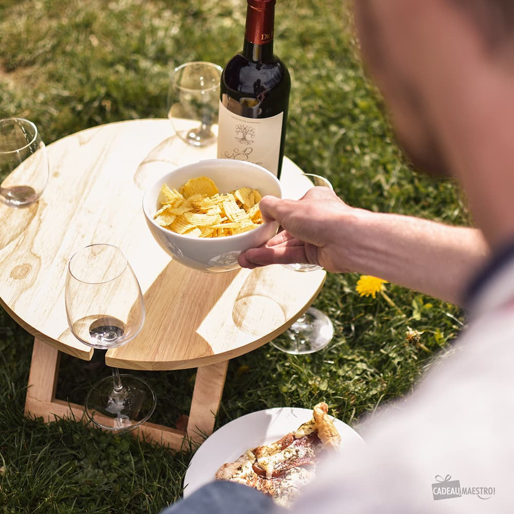 Table de Pique-Nique en Bois Pliante - Vin