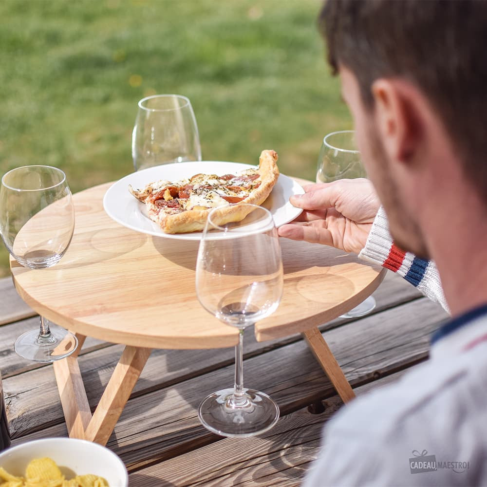Table de Pique-Nique en Bois Pliante - Vin
