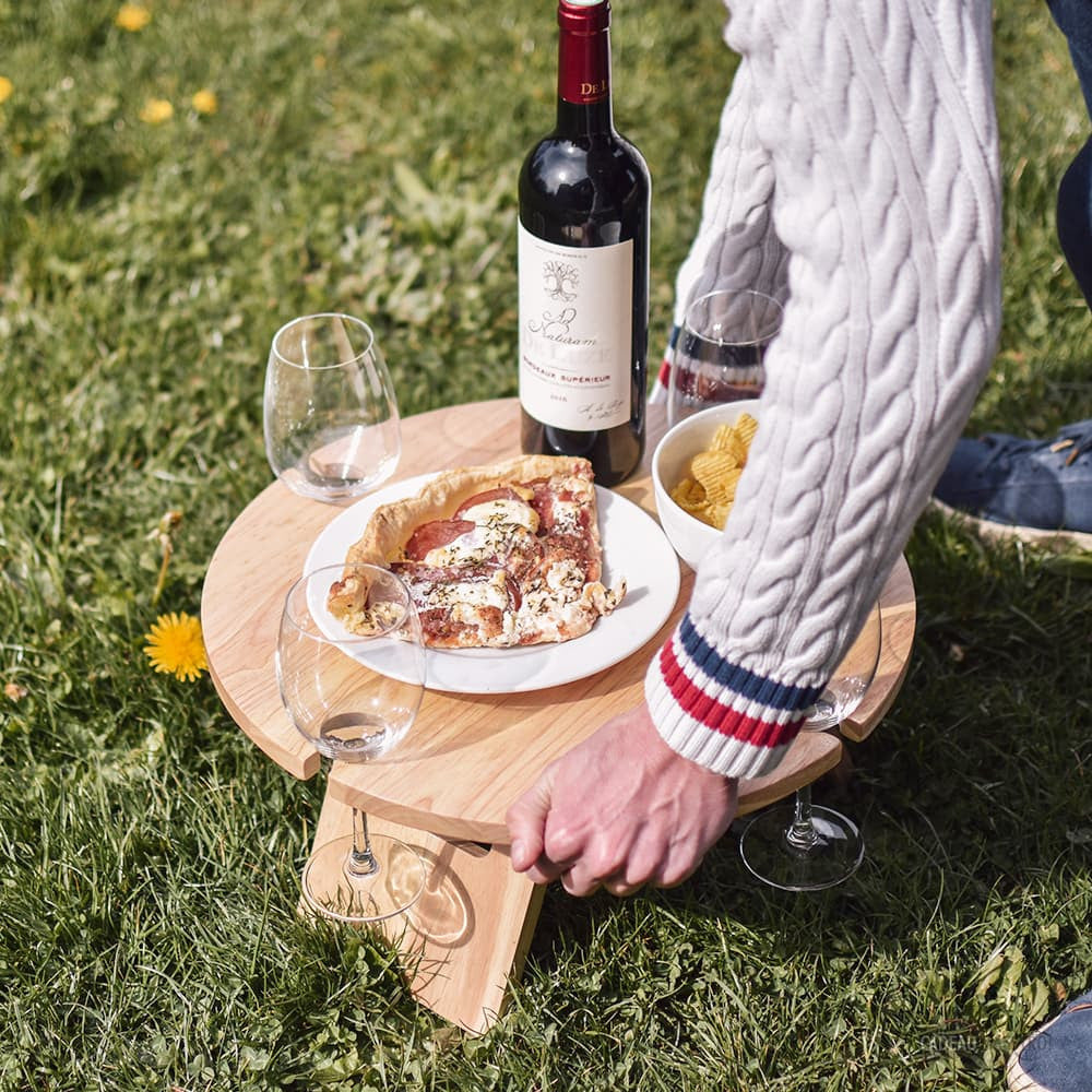 Table de Pique-Nique en Bois Pliante - Vin