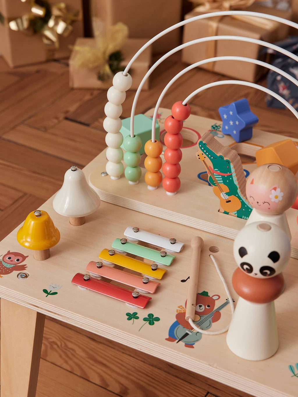 Table d'éveil musicale bois FSC les animaux joyeux bois