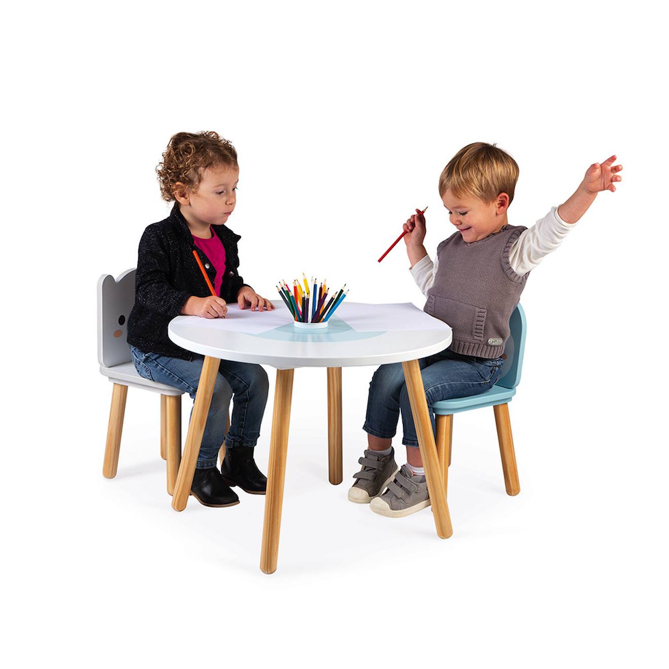 Table et chaises pour enfant banquise blanc / bleu