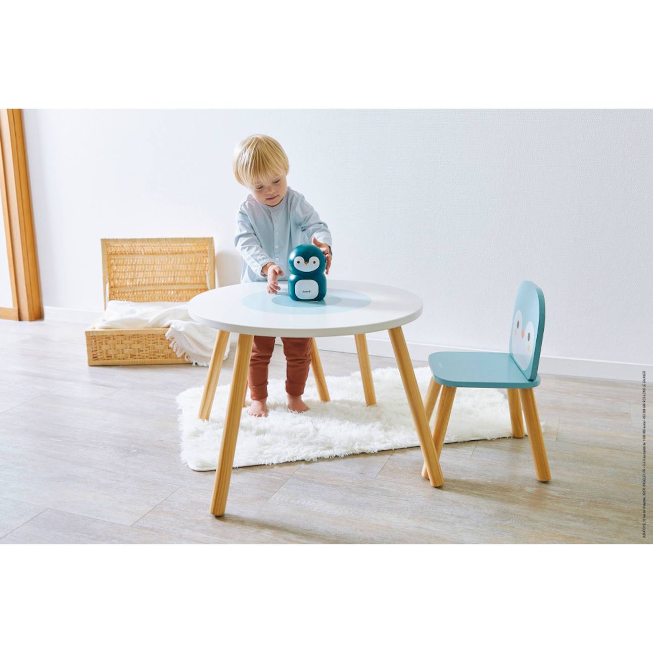 Table et chaises pour enfant banquise blanc / bleu