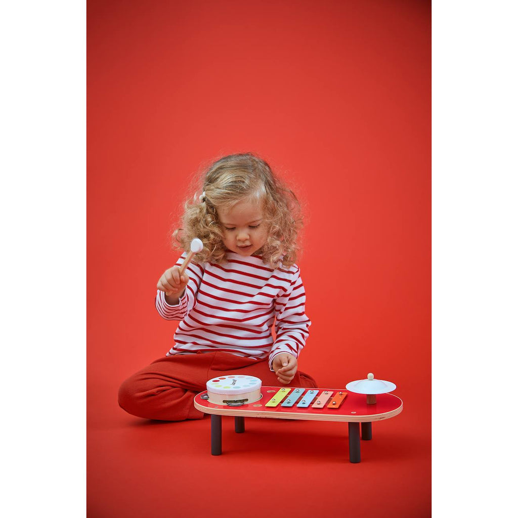Table musicale en bois multicolore