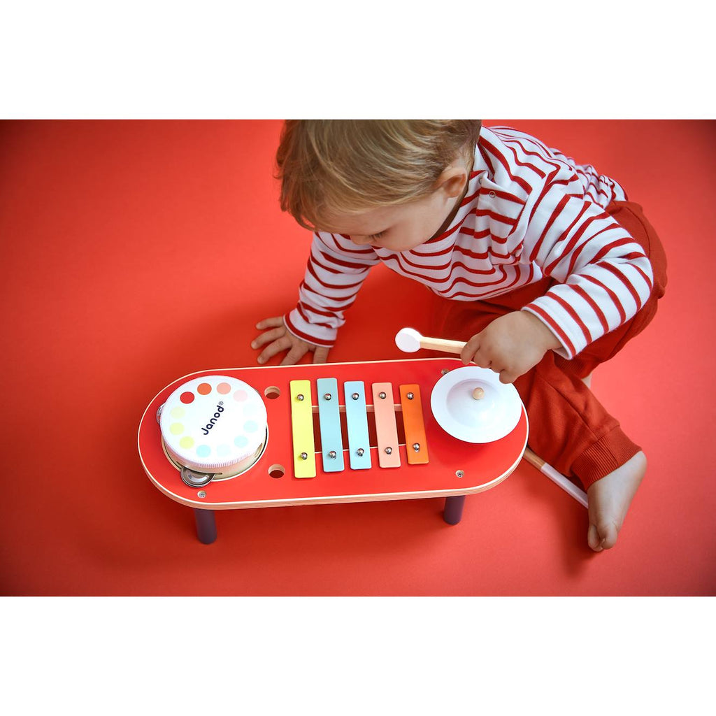 Table musicale en bois multicolore