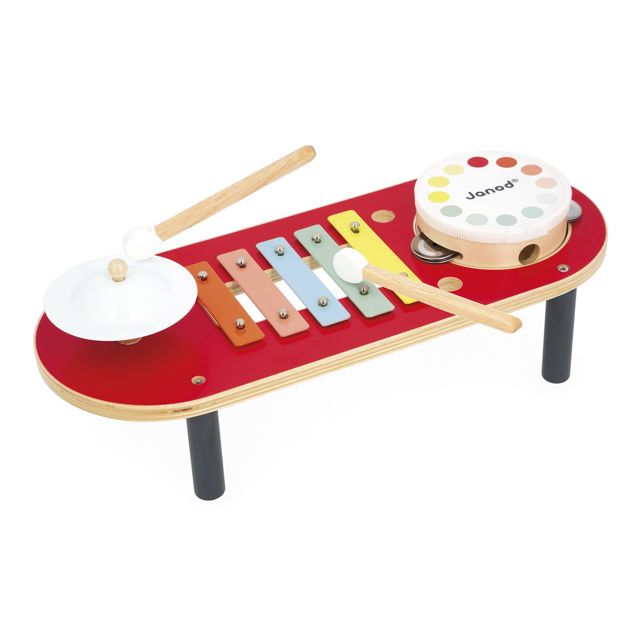Table musicale en bois multicolore
