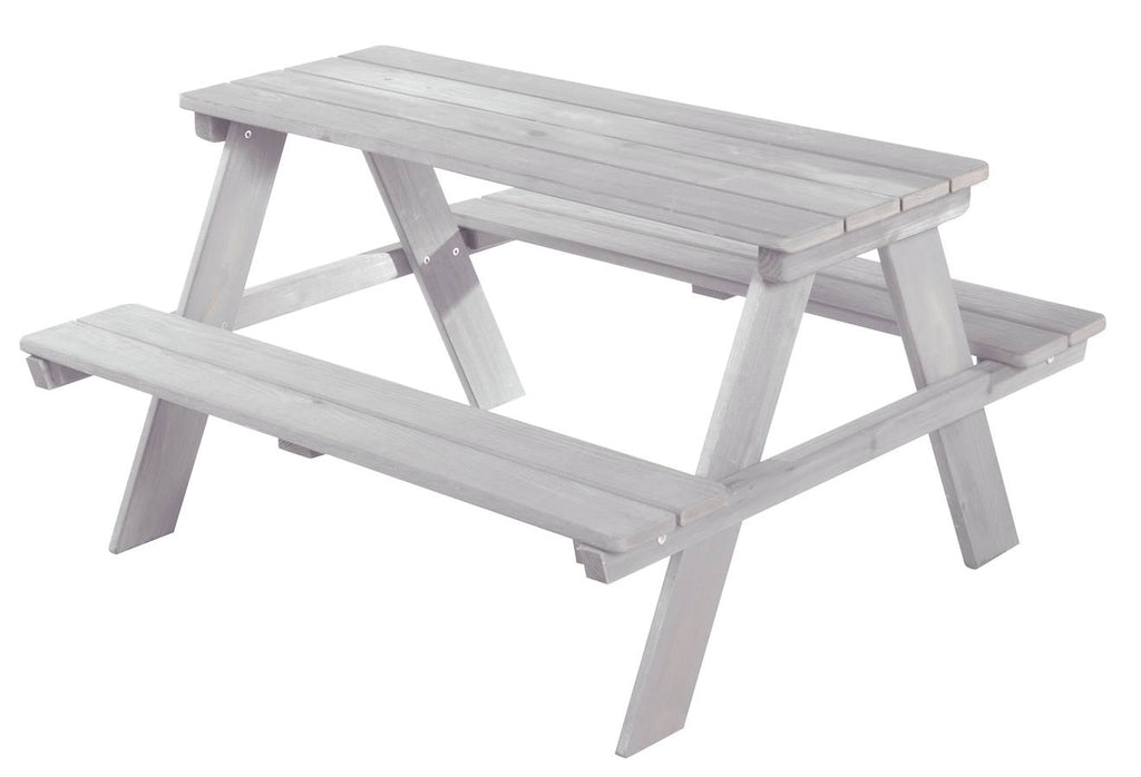 Table pique-nique en bois massif 4 places + 2 coussins gris / motif étoiles