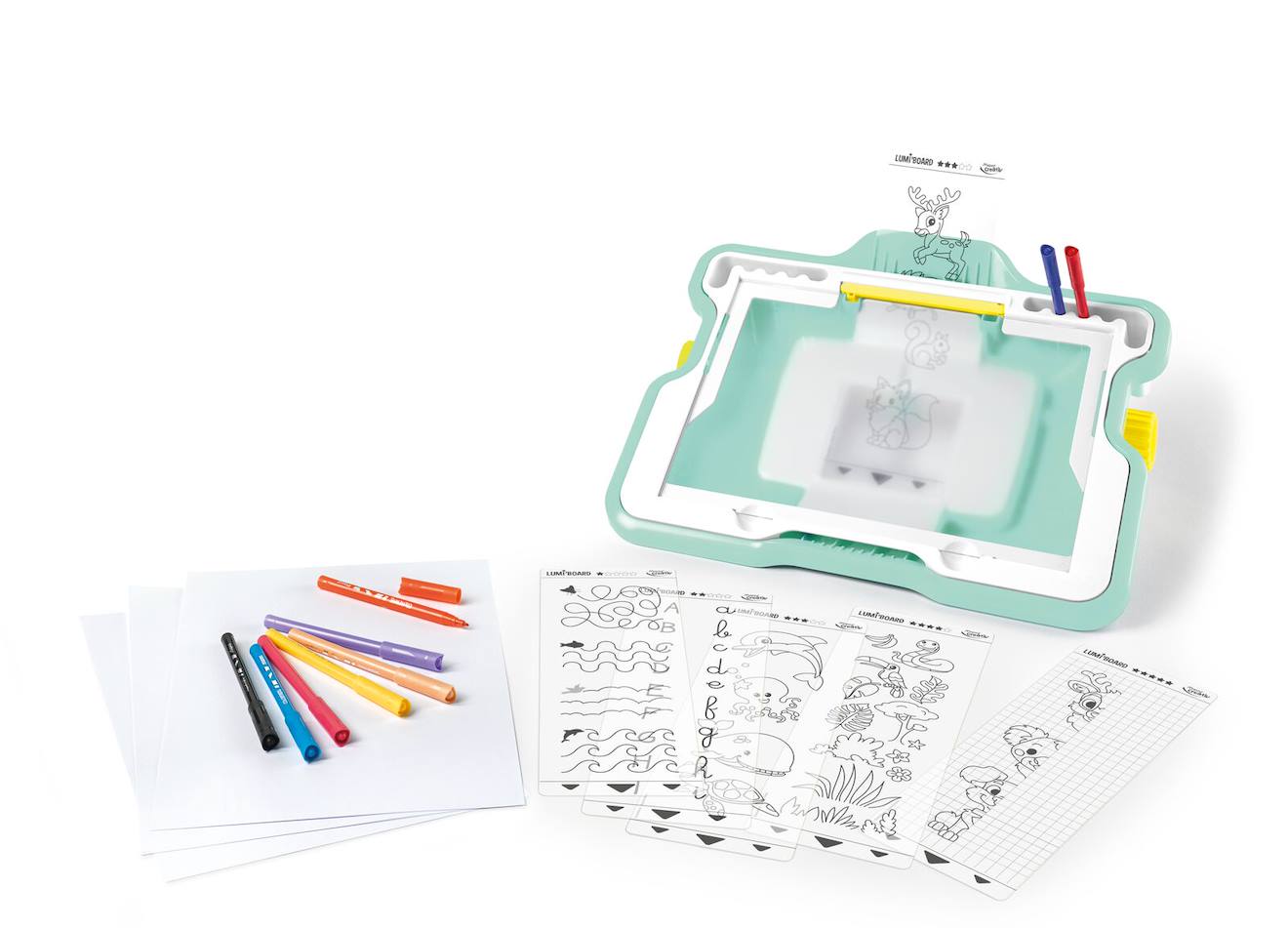 Tableau d'activités lumi board - machine lumineuse pour apprendre à dessiner multicolore