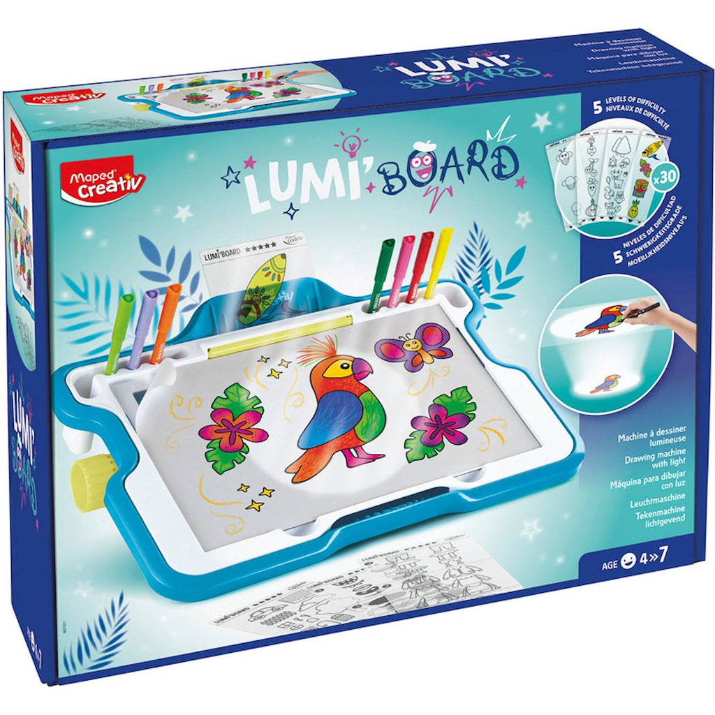 Tableau d'activités lumi board - machine lumineuse pour apprendre à dessiner multicolore