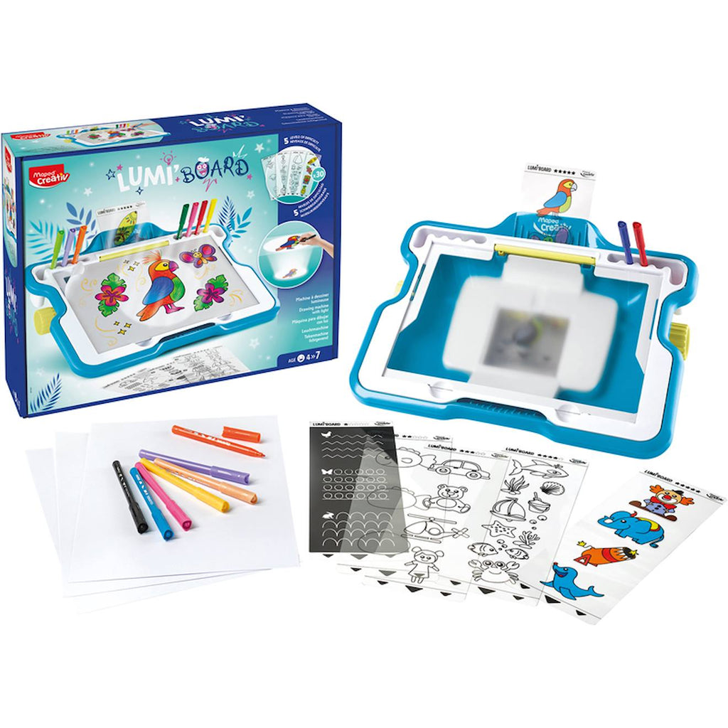 Tableau d'activités lumi board - machine lumineuse pour apprendre à dessiner multicolore