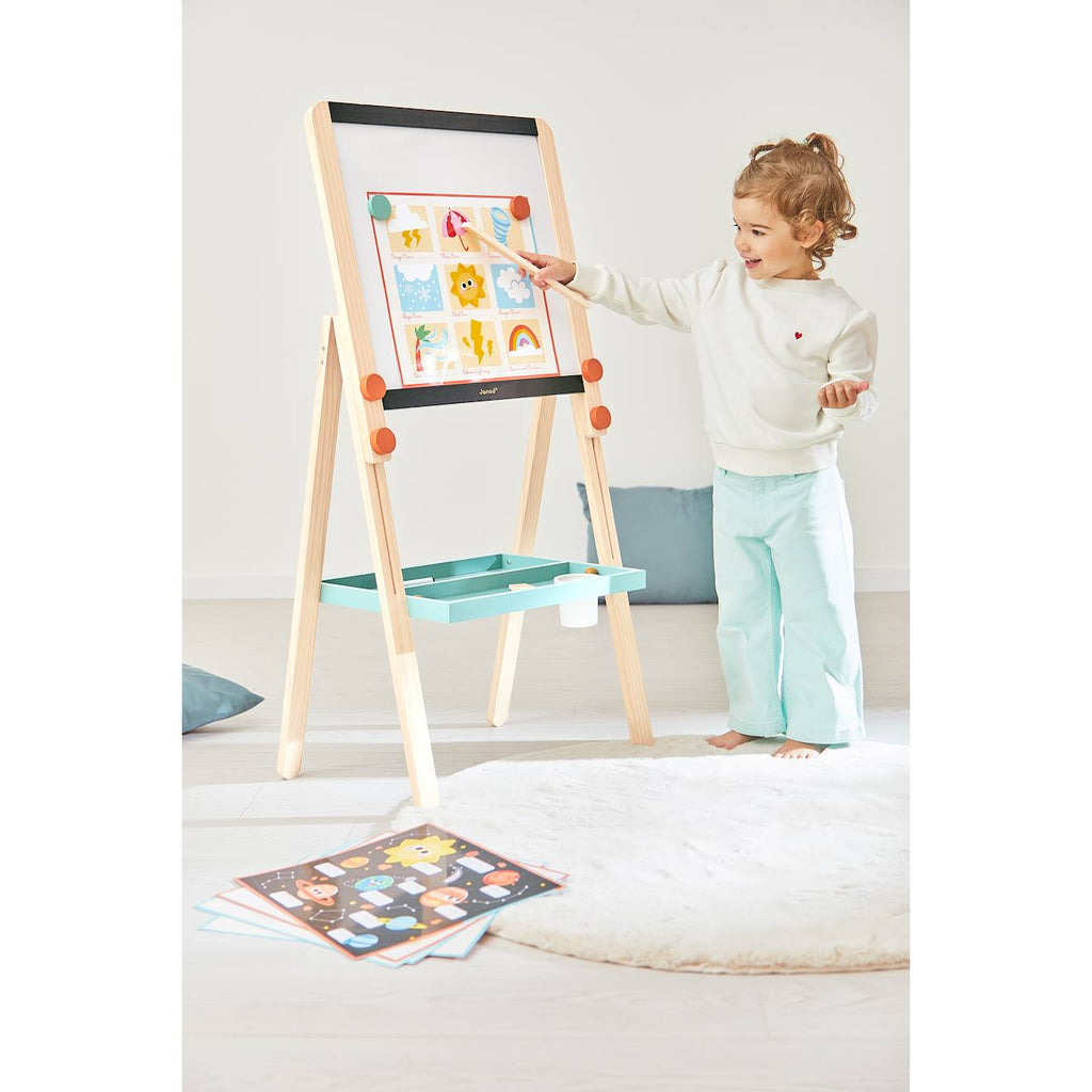Tableau de la maitresse double face en bois multicolore