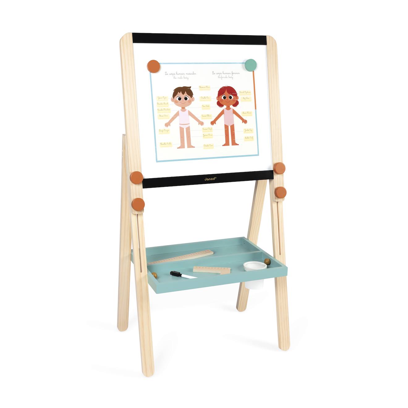 Tableau de la maitresse double face en bois multicolore