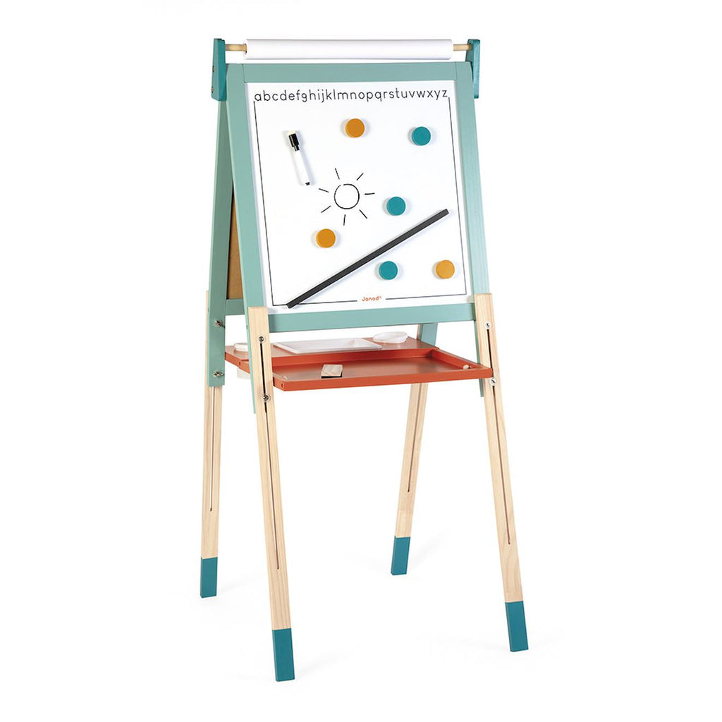 Tableau magnétique en bois double face bleu