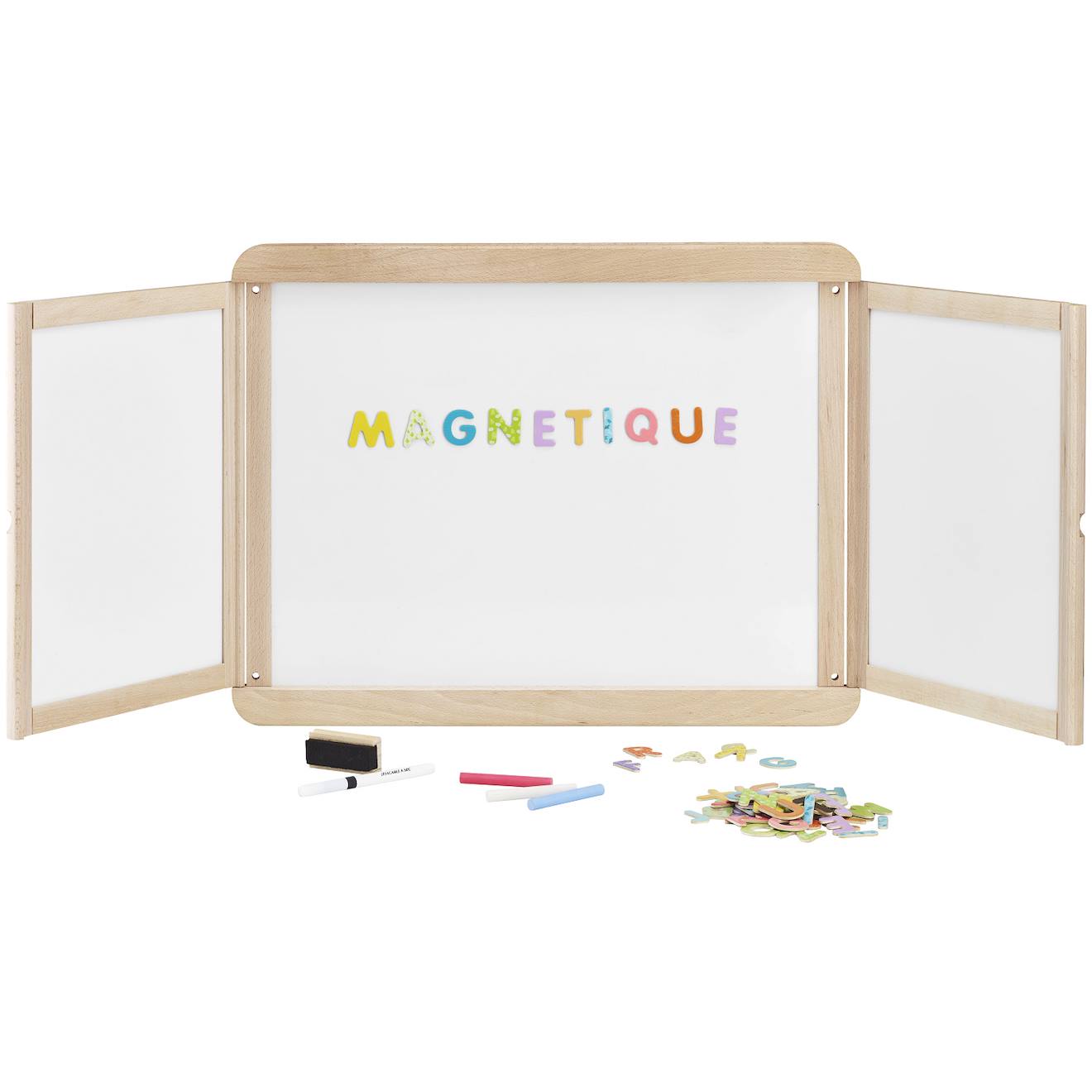 Tableau mural triptyque magnétique beige