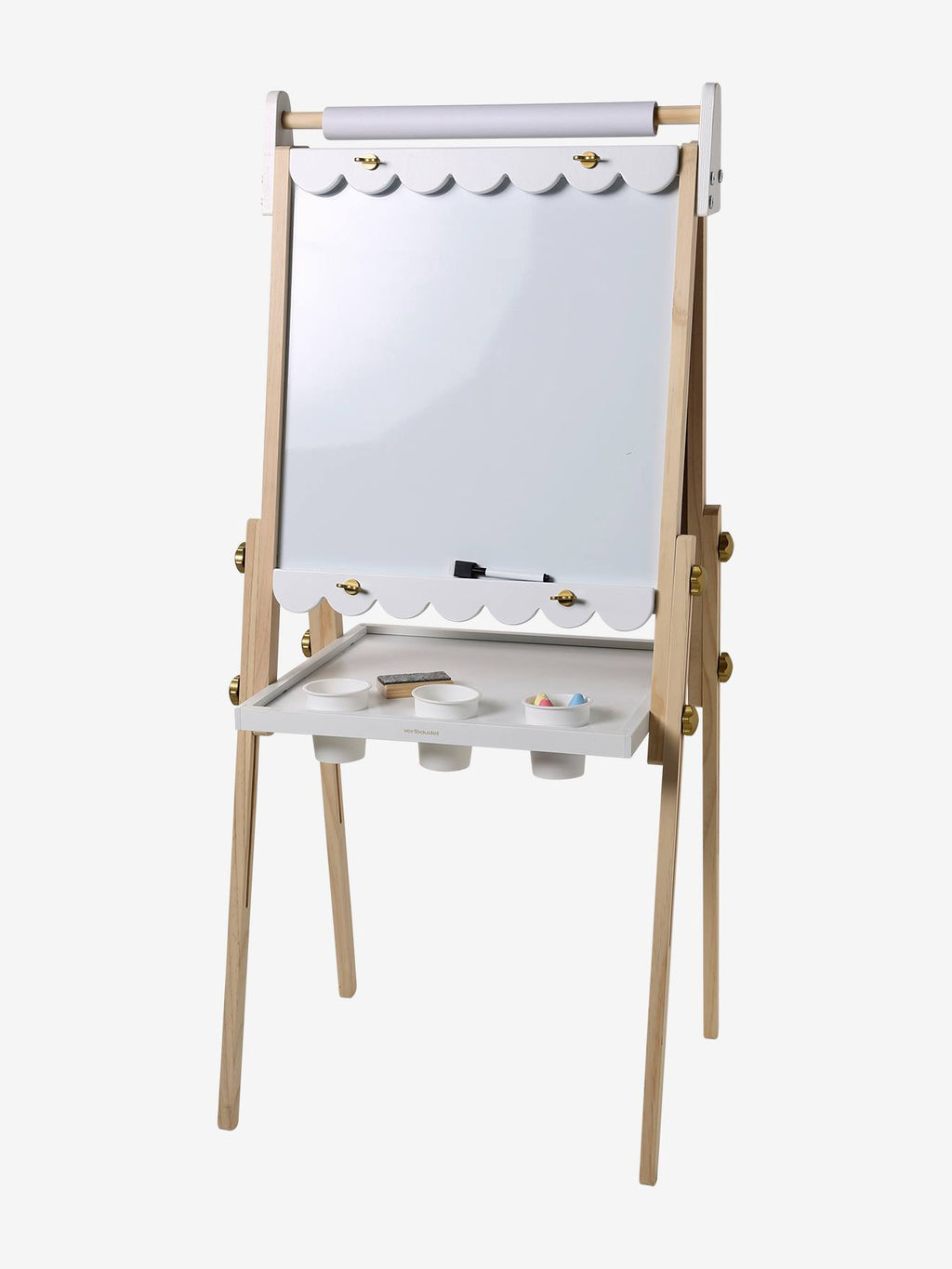 Tableau pliable et réglable en hauteur 3 en 1 en bois FSC blanc
