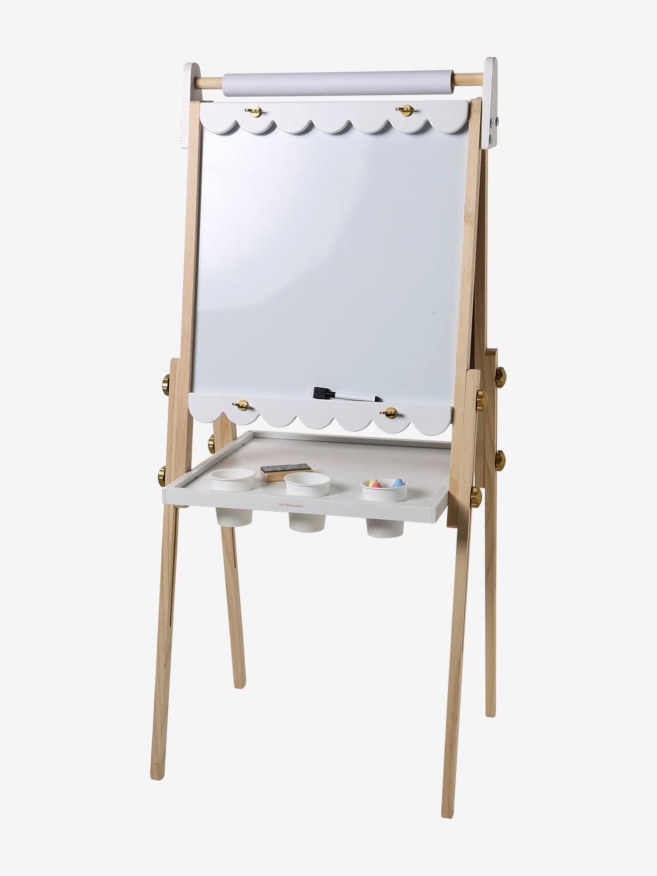 Tableau pliable et réglable en hauteur 3 en 1 en bois FSC blanc