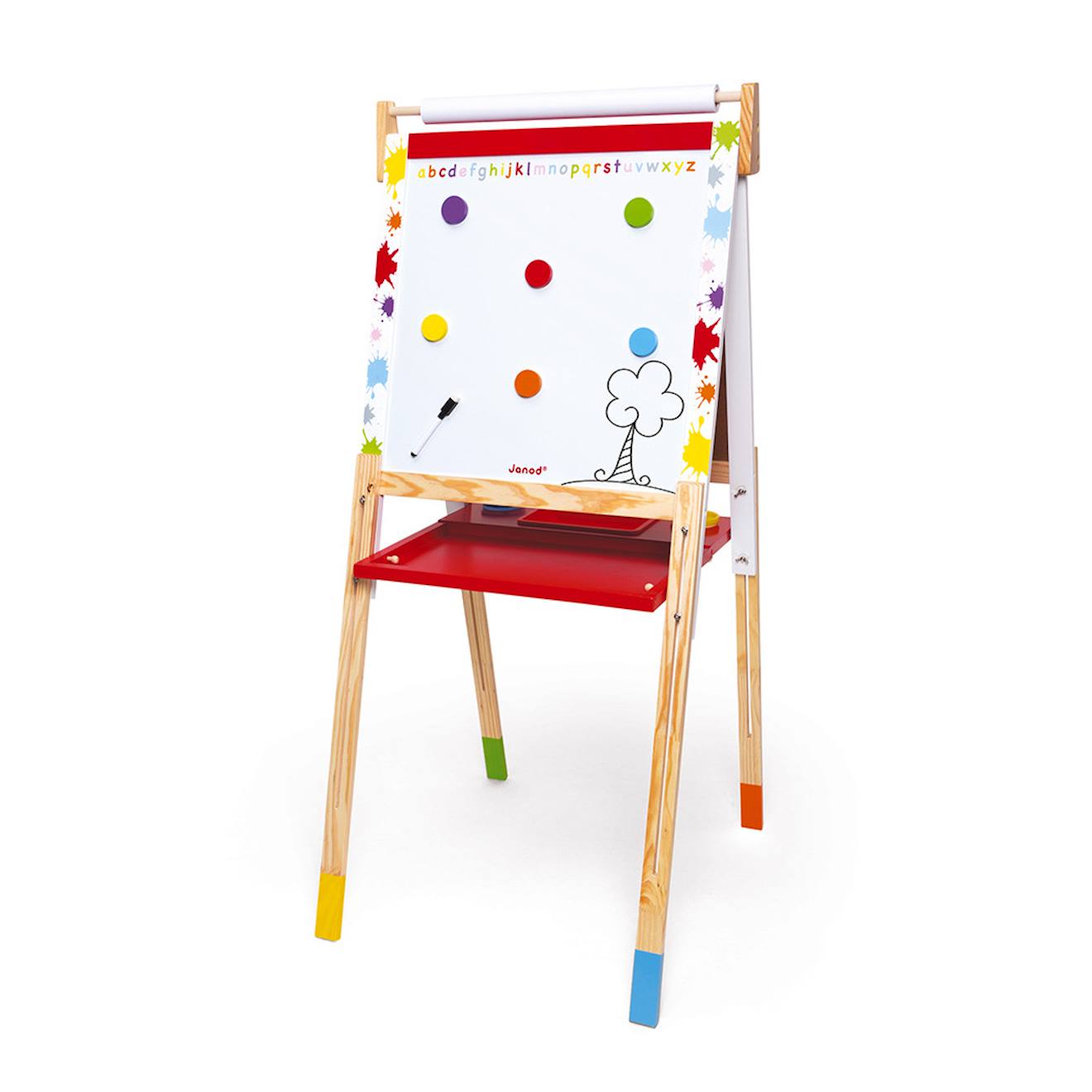 Tableau réglable en bois splash rouge
