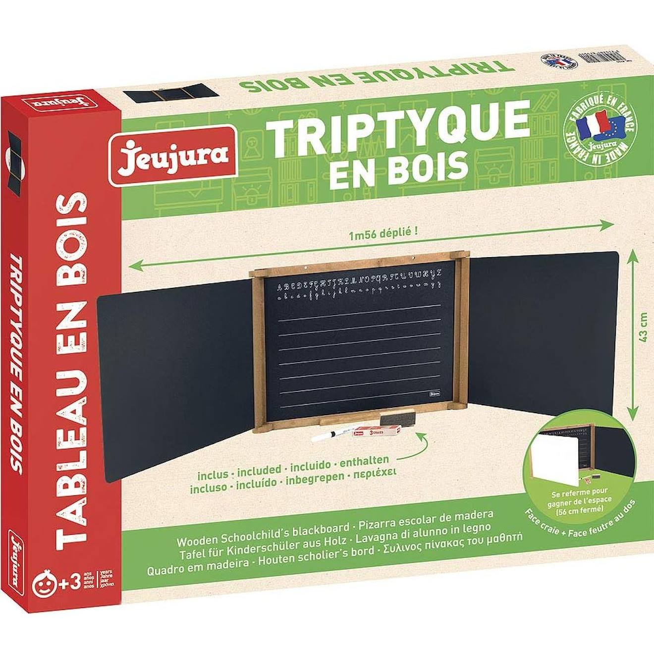 Tableau triptyque en bois noir
