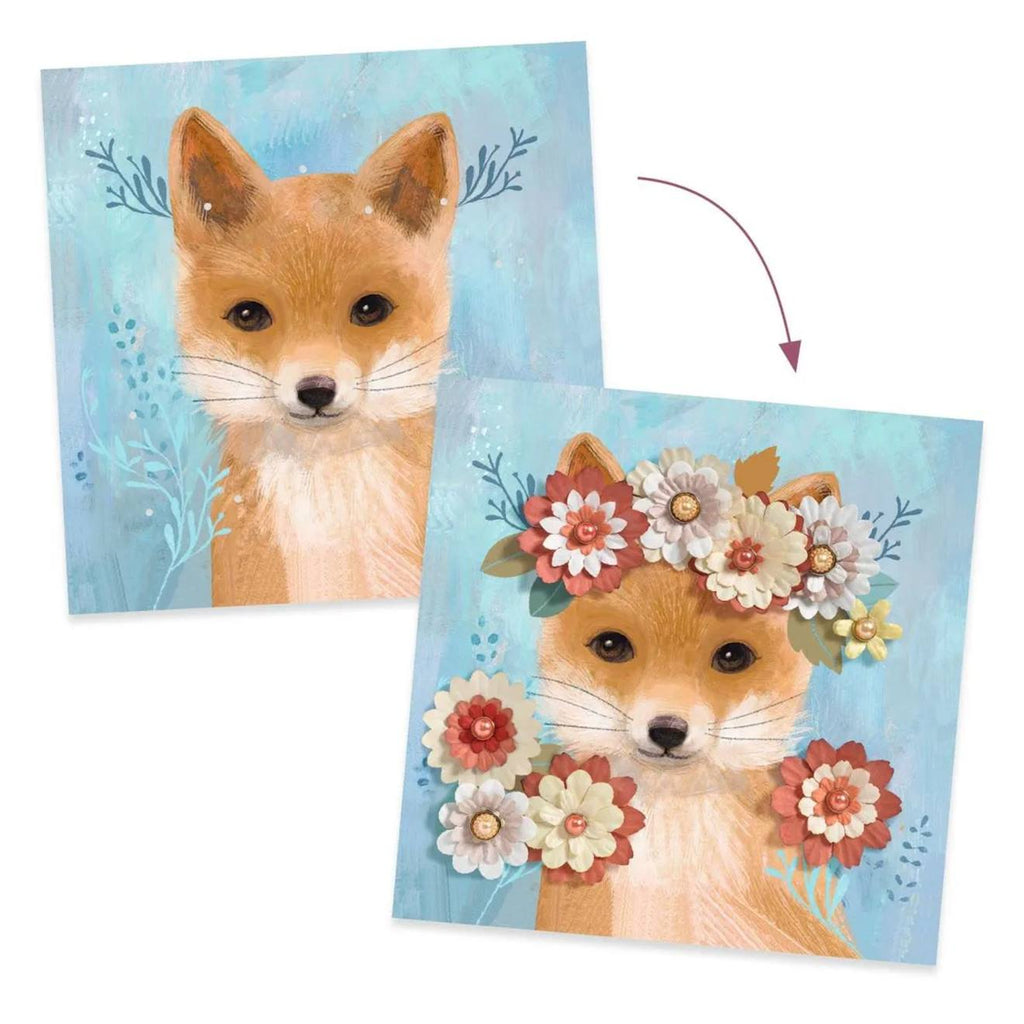 Tableaux en 3D couronnes de fleurs multicolore