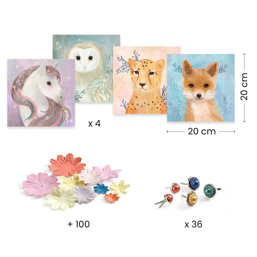 Tableaux en 3D couronnes de fleurs multicolore