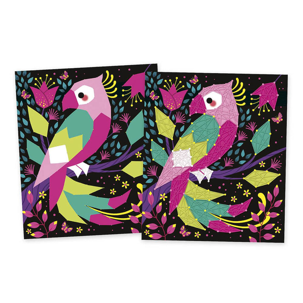 Tableaux fils tendus animaux de la jungle multicolore