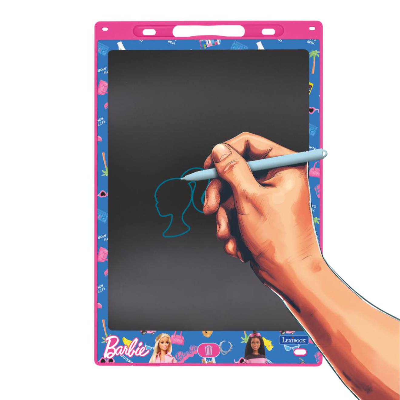 Tablette à dessins électronique multicolore Barbie rose
