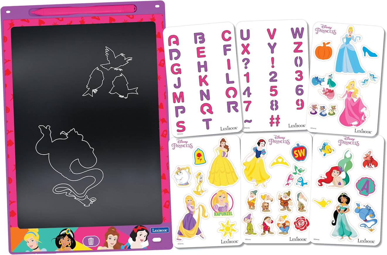 Tablette à dessins électronique multicolore Disney Princesses rose