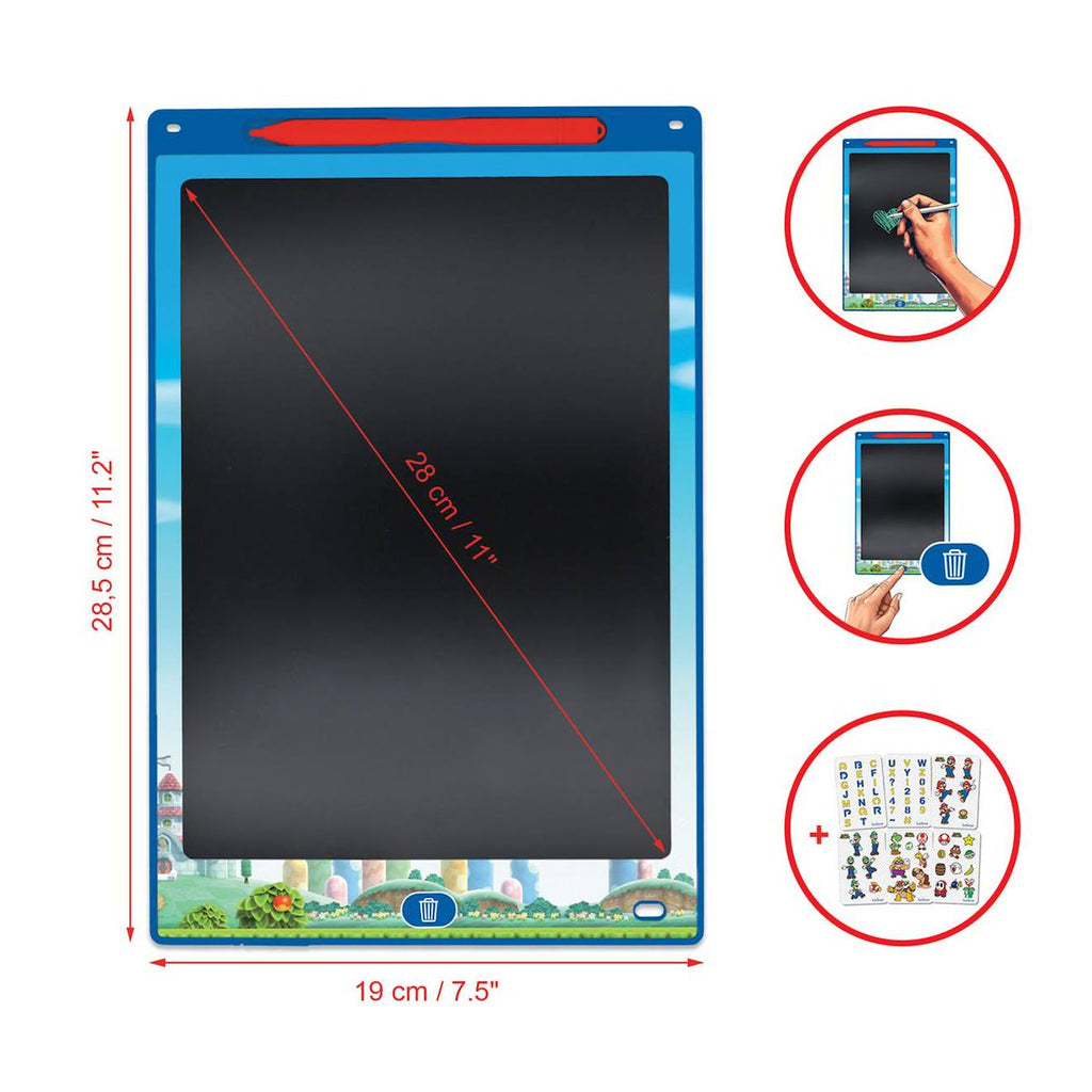 Tablette à dessins électronique multicolore Mario bleu
