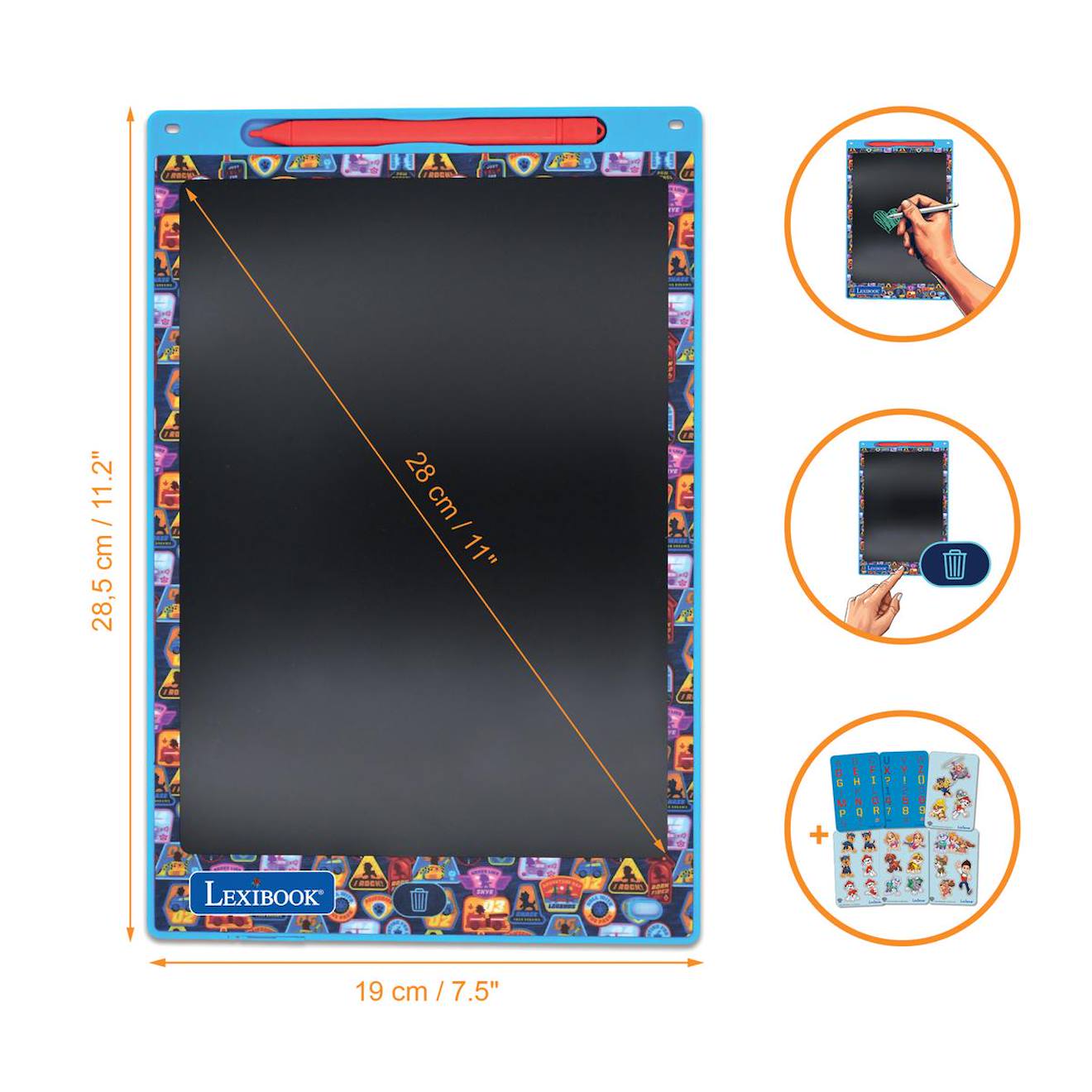 Tablette à dessins électronique multicolore Pat' Patrouille bleu